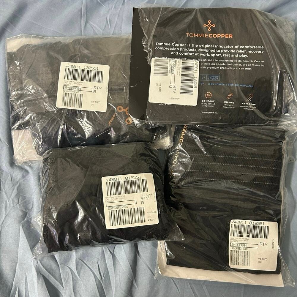 NEW 4pc Tommie Copper Adjustable Back Support Capri Leggings Lot Black Navy M